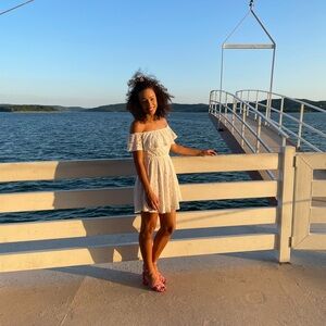 Short white mini dress